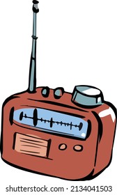 Retro radio receiver icon. Cartoon illustration of retro radio receiver vector icon for web