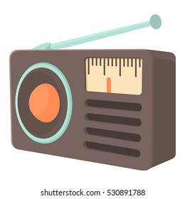 Retro radio receiver icon. Cartoon illustration of retro radio receiver vector icon for web