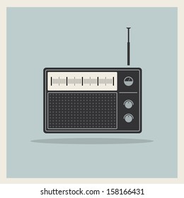 Retro radio receiver vector