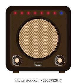 Retro-Funkempfänger. Vektorbild. Einziger Hintergrund.