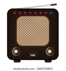 Receptor de radio retro. Imagen vectorial. Fondo aislado.