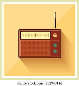 Retro radio receiver vintage vector