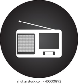 Retro radio sign simple icon on  background