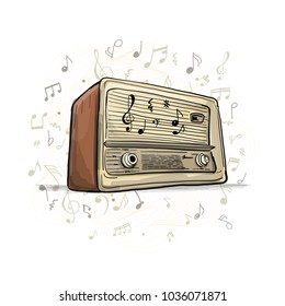 Retro radio, sketch for your design