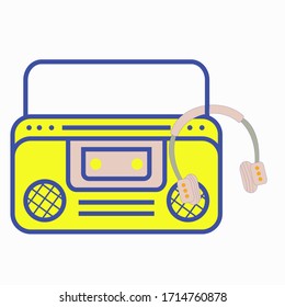 Retro Radio Tape Illustration Vector