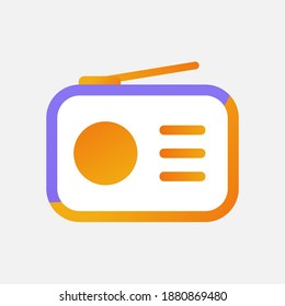 Retro radio vector. Audio broadcast icon with gradient style. Flat design icon ready to use for website, mobile app, presentation and any other projects