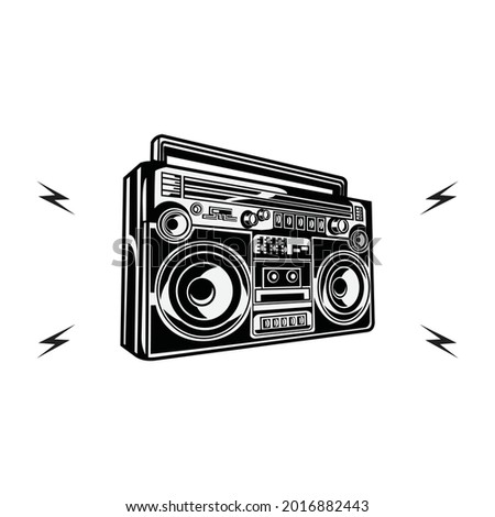 retro radio vector design isolated on white background