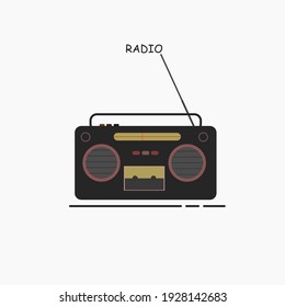 Retro Radio vector design with text world music day