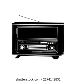 Retro radio vector graphic illustration isolated on a white background. Comfortable to relax with the sound of the radio.