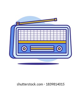 Retro radio vector icon. Flat design icon ready to use for website, mobile app, presentation and any other projects.