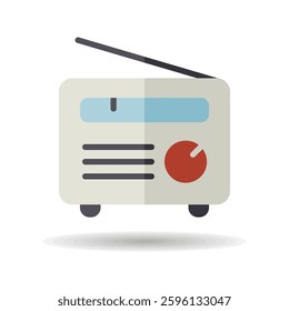 Retro radio vector icon. Graph symbol for music and sound web site and apps design, logo, app, UI