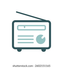 Retro radio vector icon. Graph symbol for music and sound web site and apps design, logo, app, UI