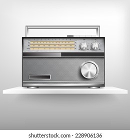 Retro radio, vector illustration. 