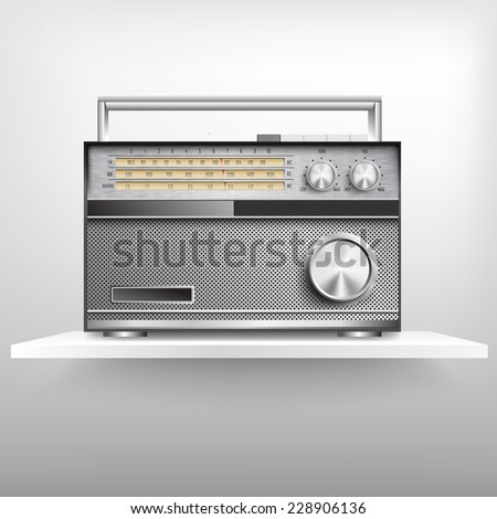 Retro radio, vector illustration. 