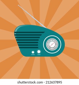 Retro radio vector template