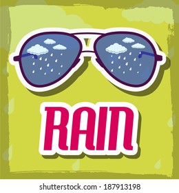retro rain glasses background concept. vector illustration