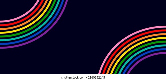 Retro Rainbow Background Design. Vector Background with LGBT Pride Flag Rainbow Design Elements