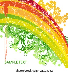 Retro rainbow card.