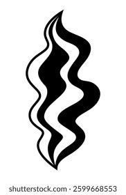 Retro rainbow clipart, black and white groovy rainbow doodle, hand drawn retro objects. Vector illustration in flat style