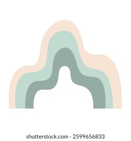 Retro rainbow clipart, groovy rainbow, hand drawn retro objects. Vector illustration in flat style