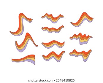Retro Rainbow Design Element Set