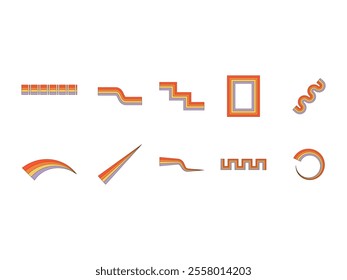 Retro Rainbow Design Element Set