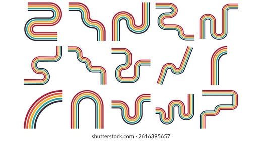 Retro Rainbow Element Design Collection