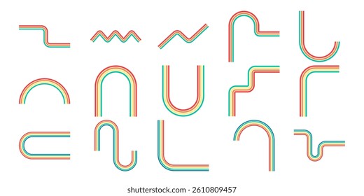 Retro Rainbow Element Vector Collection