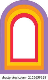 Retro rainbow frame 60s 70s style.