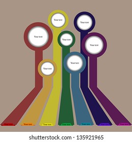 Retro rainbow info graphics background