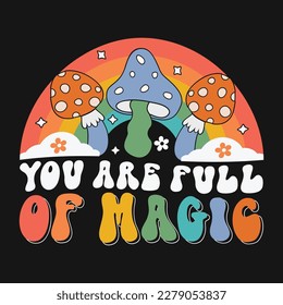  Retro Rainbow Mushroom Pride Vector T-shirt Design