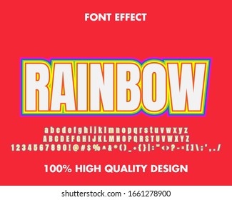 Rétro texte arc-en-ciel et effet de police. avec contour. pour le titre et le titre.image