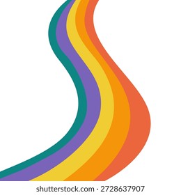 Ilustración Abstractas de la onda del arco iris retro