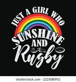 Retro Rainbows Style Just A Girl Who Loves Sunshine And Rugby svg