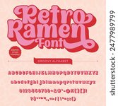 Retro Ramen Vintage Display bold Font alphabet