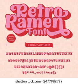 Retro Ramen Vintage Display bold Font alphabet