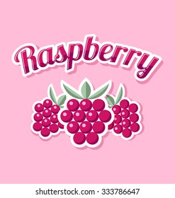 Retro raspberry with title on pink background