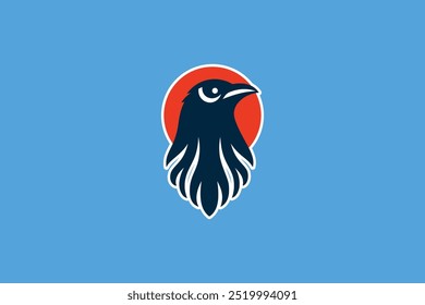 Retro Raven Logo Design | Vintage Raven Emblem for Branding, Apparel, and Sports Teams | Mysterious Bird Vector Icon