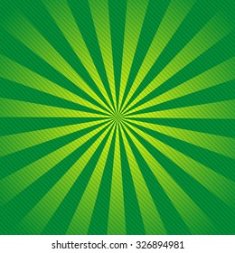 Retro ray background with lines of green  color