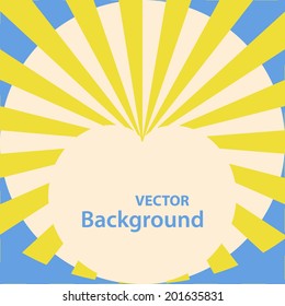 Retro ray colors background with heart silhouette.