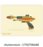 Retro raygun vector drawing on a retro background