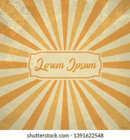Retro rays. Background with grunge effect. Vector illustration.