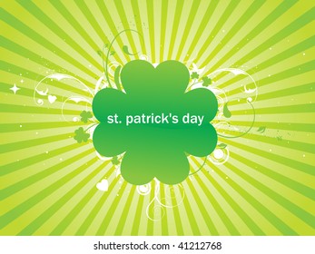 retro rays background with shamrock illustration