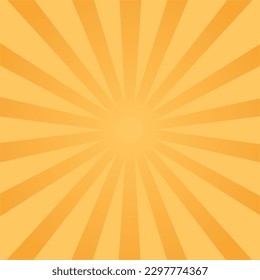 Retro Rays Background Simple Cartoon Background Yellow Sun