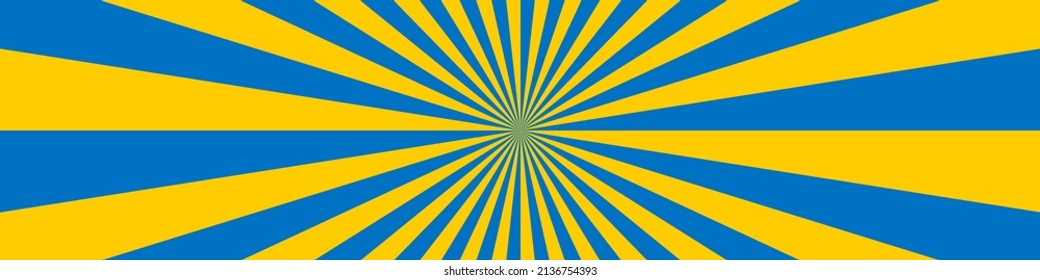 Retro  rays yellow and blue background. Abstract background in colors of Ukraine. Vector EPS 10