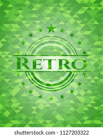 Retro realistic green mosaic emblem