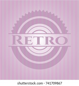 Retro realistic pink emblem