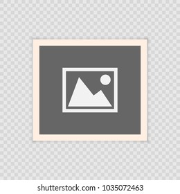 retro realistic vector photo frame, Template photo design textures. Isolated on transparent background