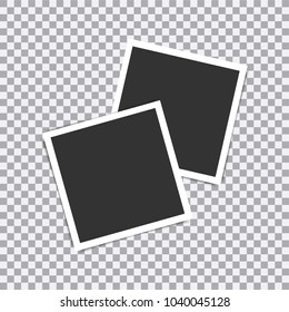 Retro realistic vector photo frame placed on transparent background.