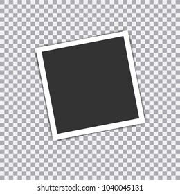 Retro realistic vector photo frame placed on transparent background.